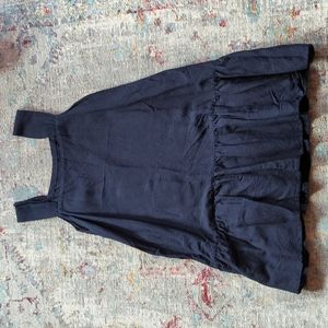 LOFT dark navy linen blend shift dress